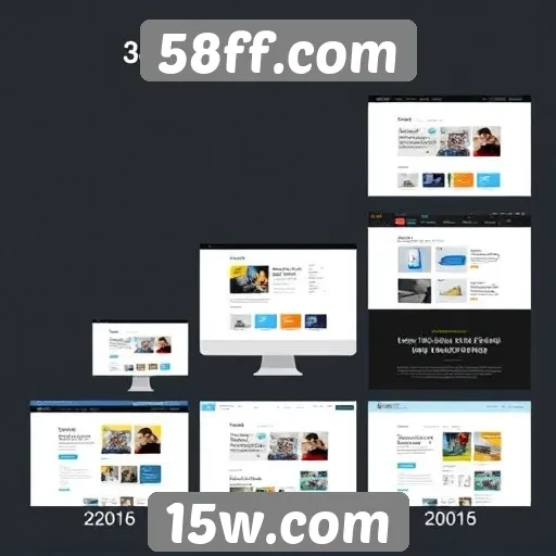 Evolução do design do site 58ff.com